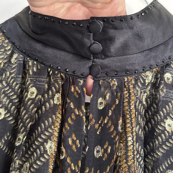 Camilla Ragland Blouse S‎ Cobra King Button Front Long Sleeve Party Luxury Sheer - Picture 6 of 14